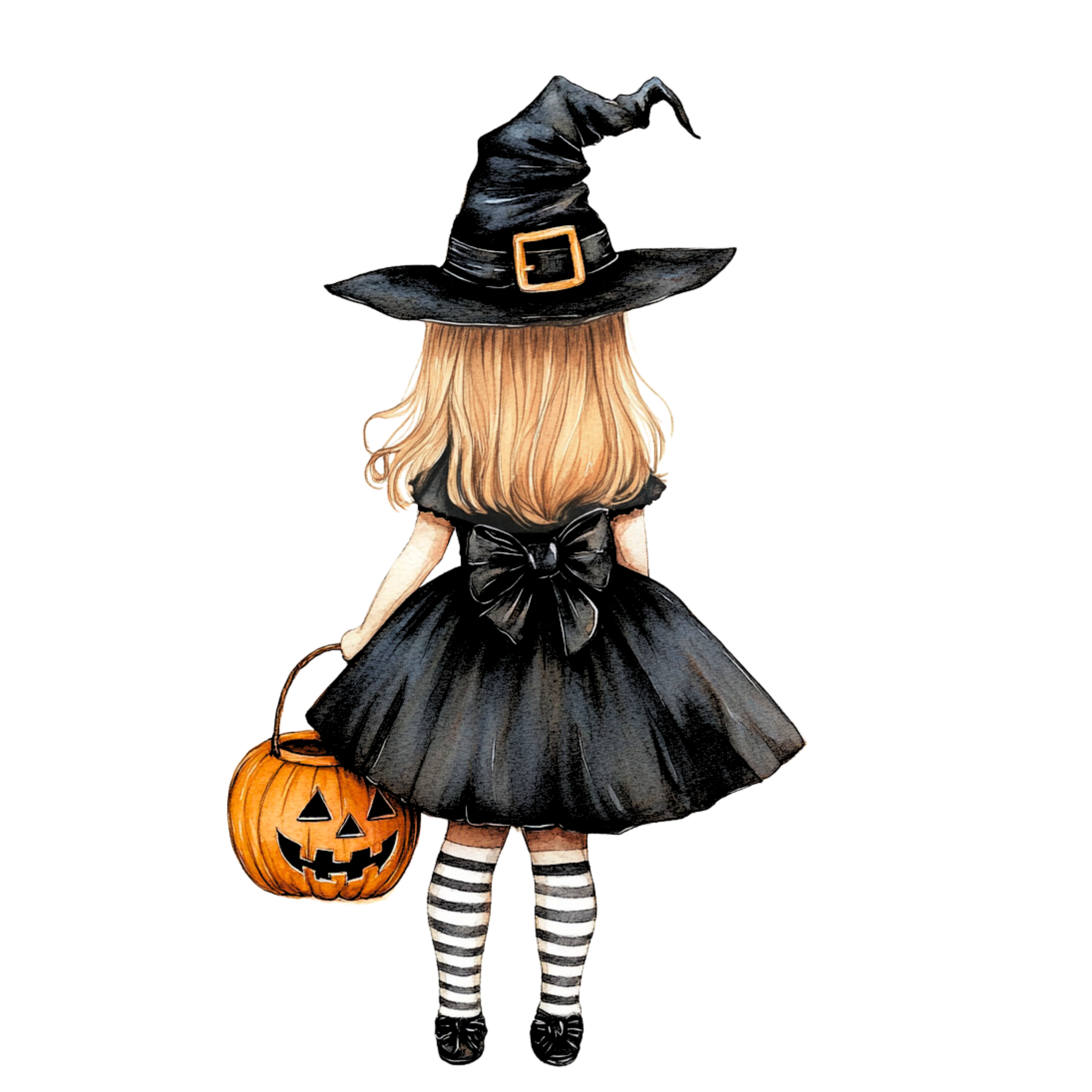 Personalised Halloween Trick or Treat Tote Bag | Custom Witch Pumpkin Bag with Name