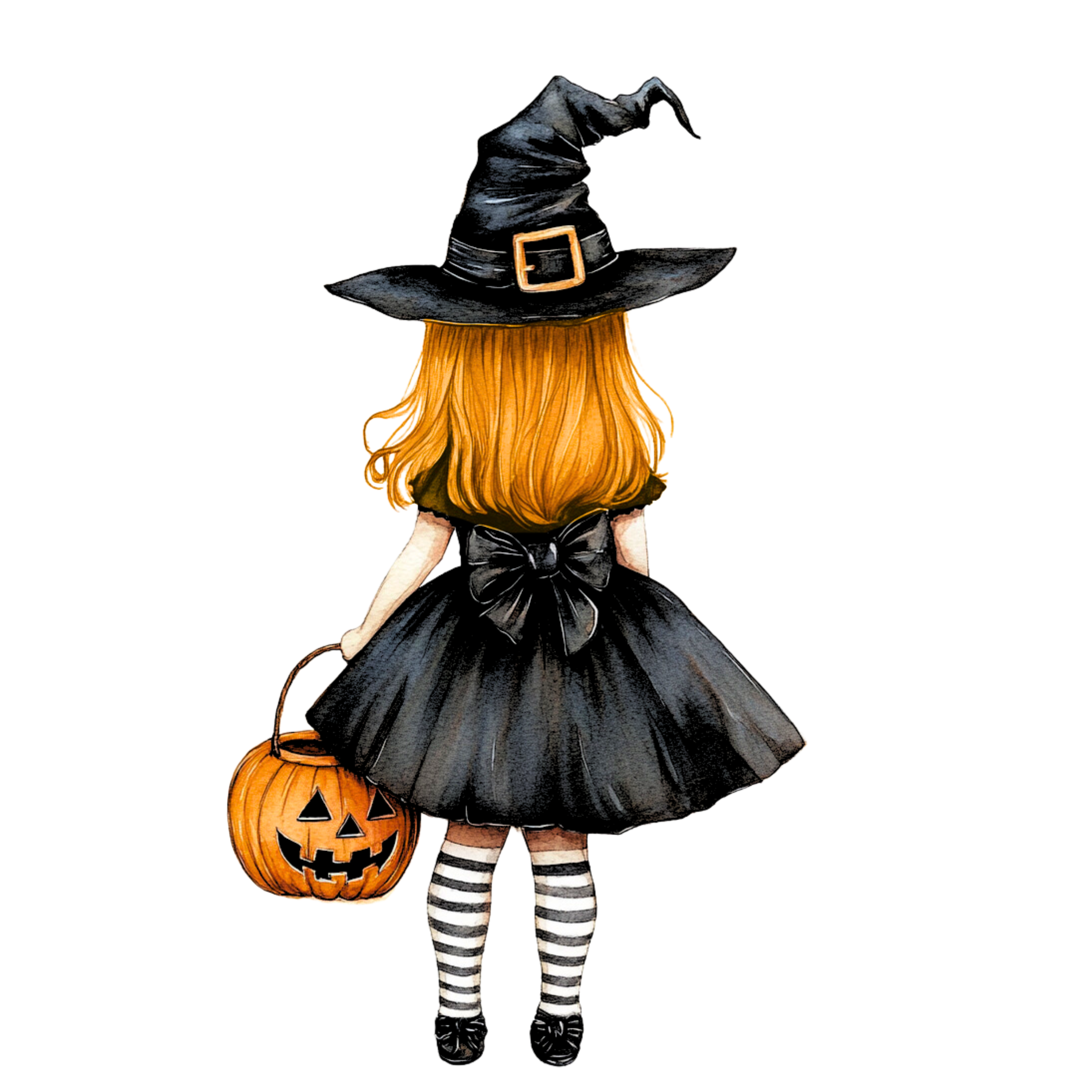 Personalised Halloween Trick or Treat Tote Bag | Custom Witch Pumpkin Bag with Name