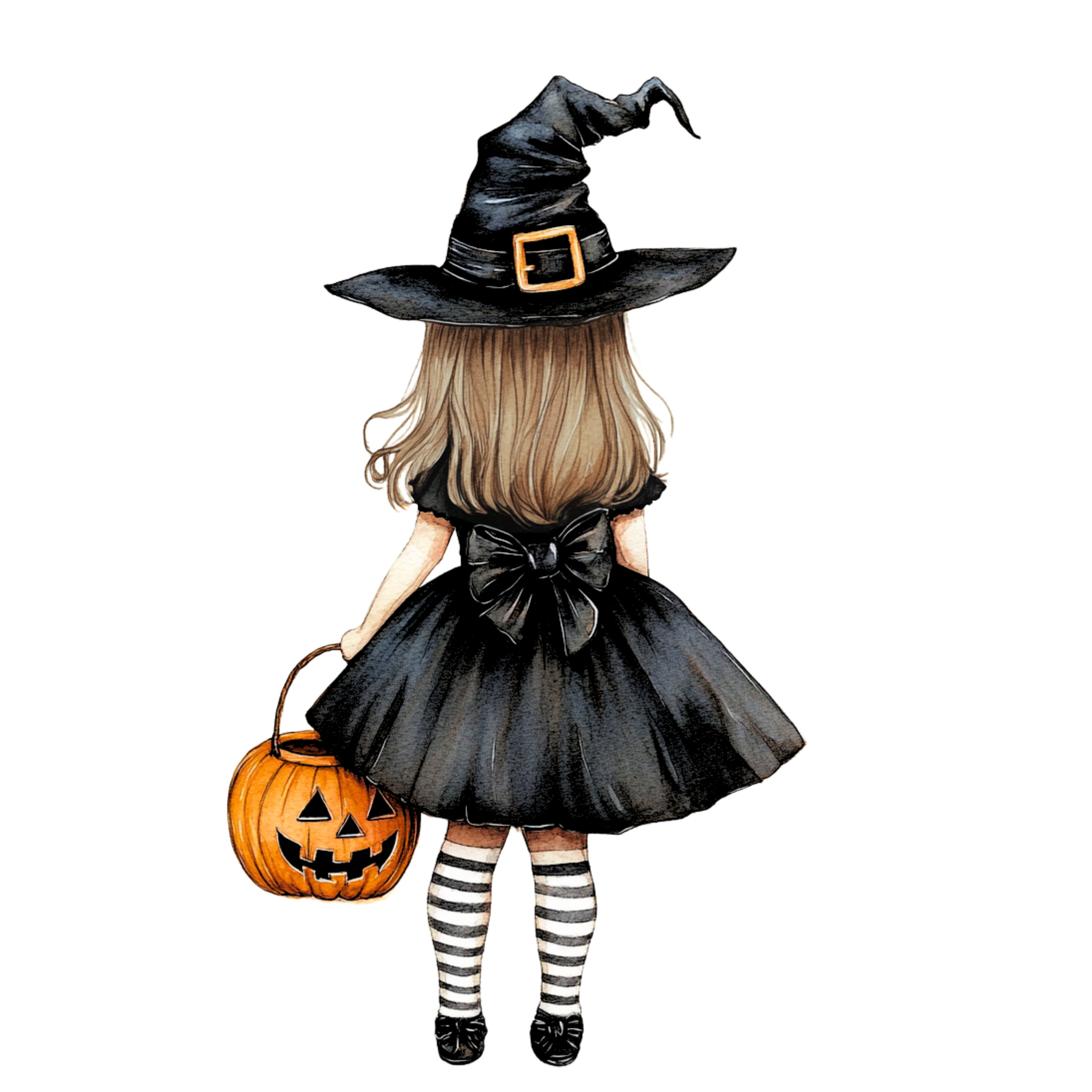Personalised Halloween Trick or Treat Tote Bag | Custom Witch Pumpkin Bag with Name