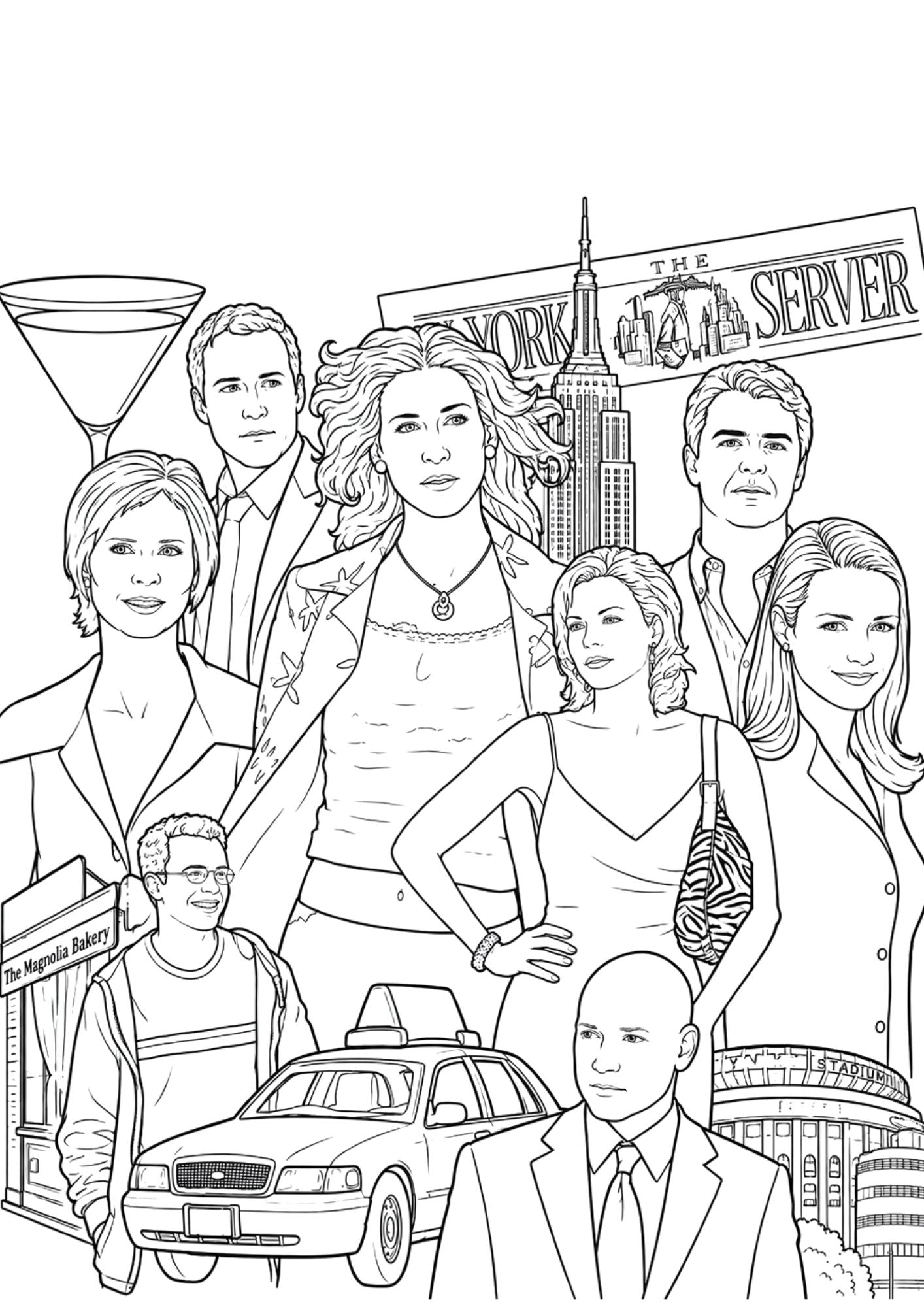 Sex and the City Inspired Colouring Book | 21-Page Fashion & New York Adult Colouring Book | TV-Inspired Gift