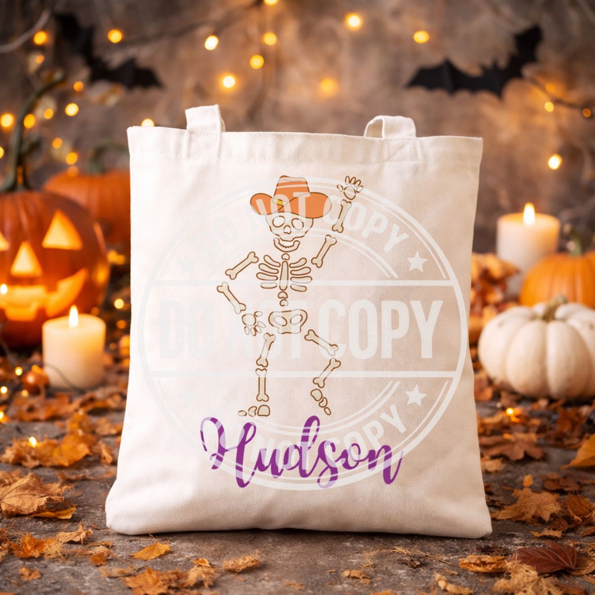 Personalised Halloween Trick or Treat Bag | Custom Kids Halloween Tote | 18 Cute Spooky Designs | Reusable Candy Bag | Personalised Pumpkin Bag