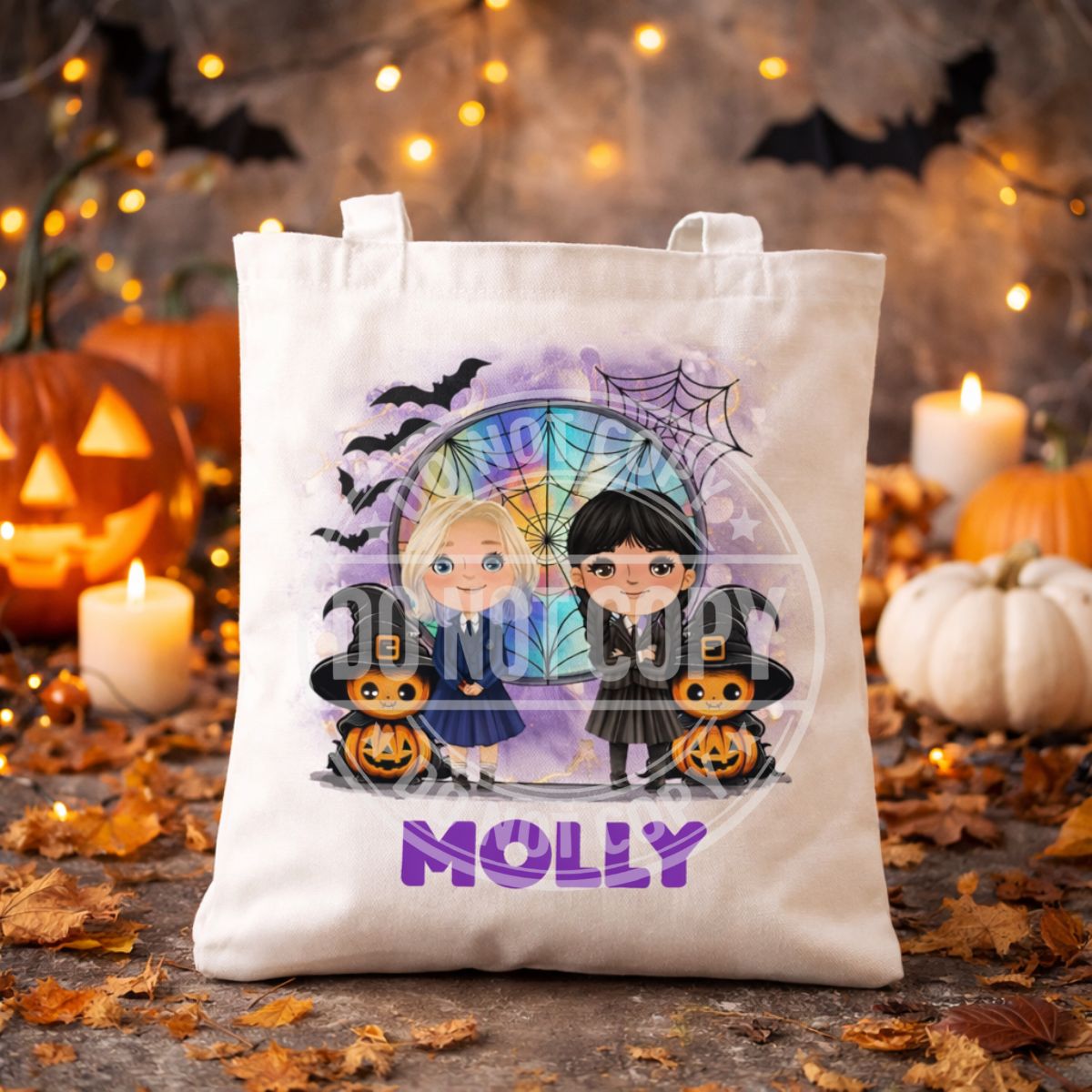 Personalised Halloween Trick or Treat Bag | Custom Kids Halloween Tote | 18 Cute Spooky Designs | Reusable Candy Bag | Personalised Pumpkin Bag