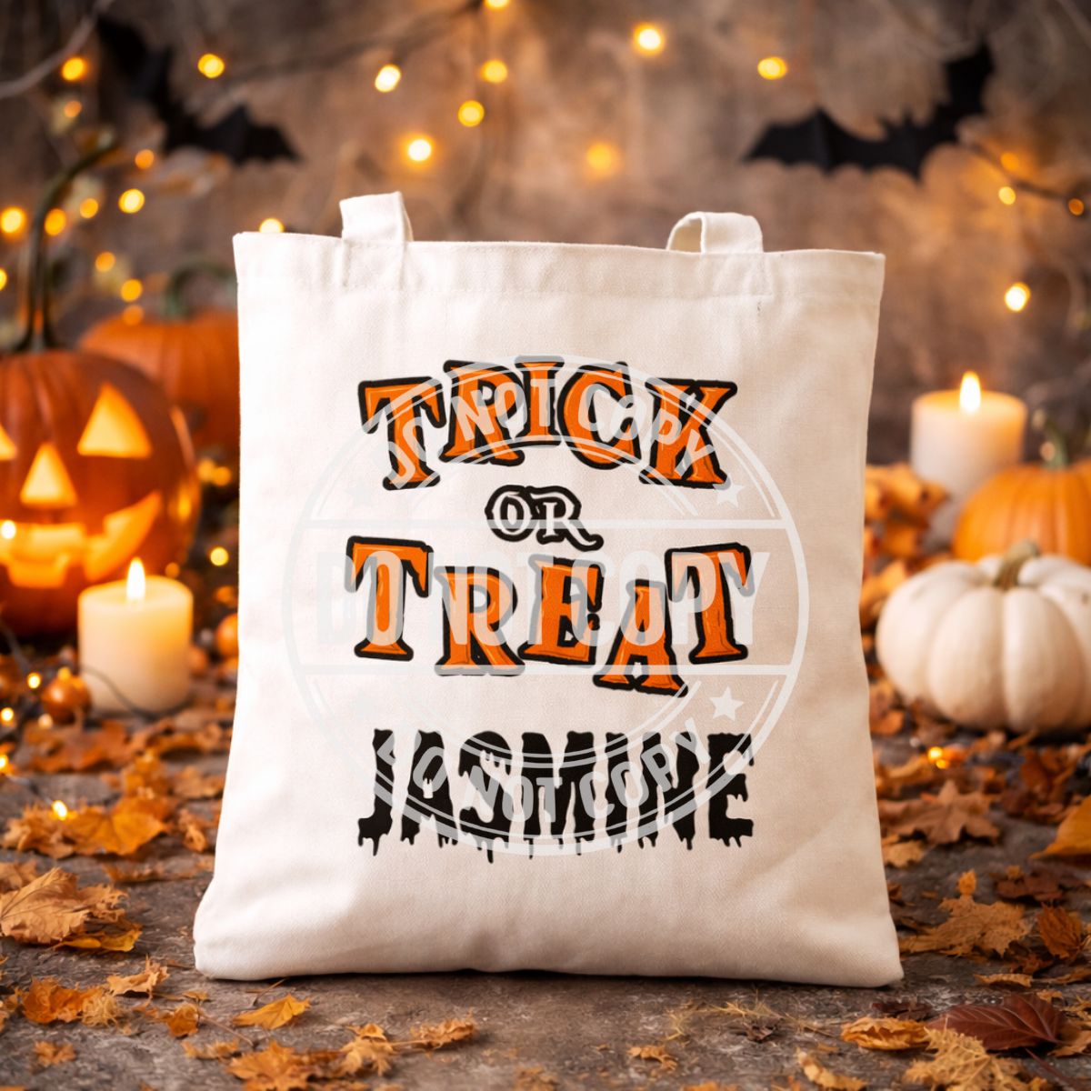Personalised Halloween Trick or Treat Bag | Custom Kids Halloween Tote | 18 Cute Spooky Designs | Reusable Candy Bag | Personalised Pumpkin Bag