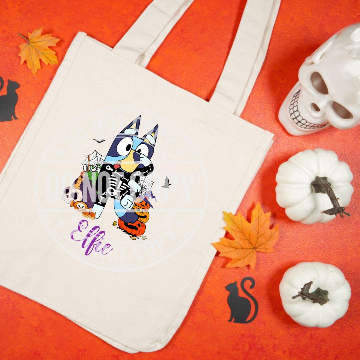 Personalised Halloween Trick or Treat Bag | Custom Kids Halloween Tote | 18 Cute Spooky Designs | Reusable Candy Bag | Personalised Pumpkin Bag