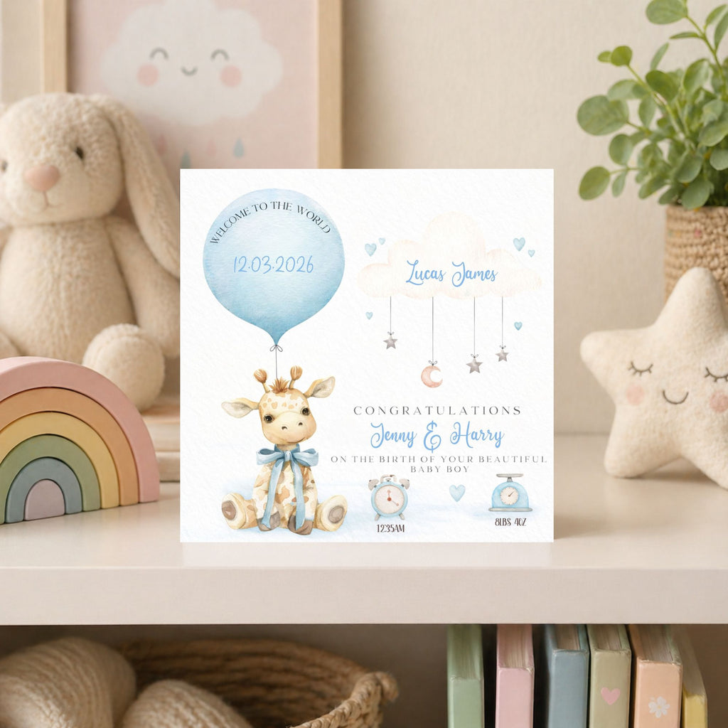 Personalised New Baby Card – Baby Boy or Girl