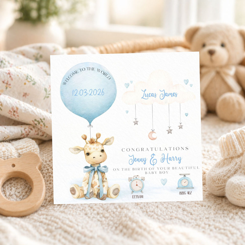 Personalised New Baby Card – Baby Boy or Girl