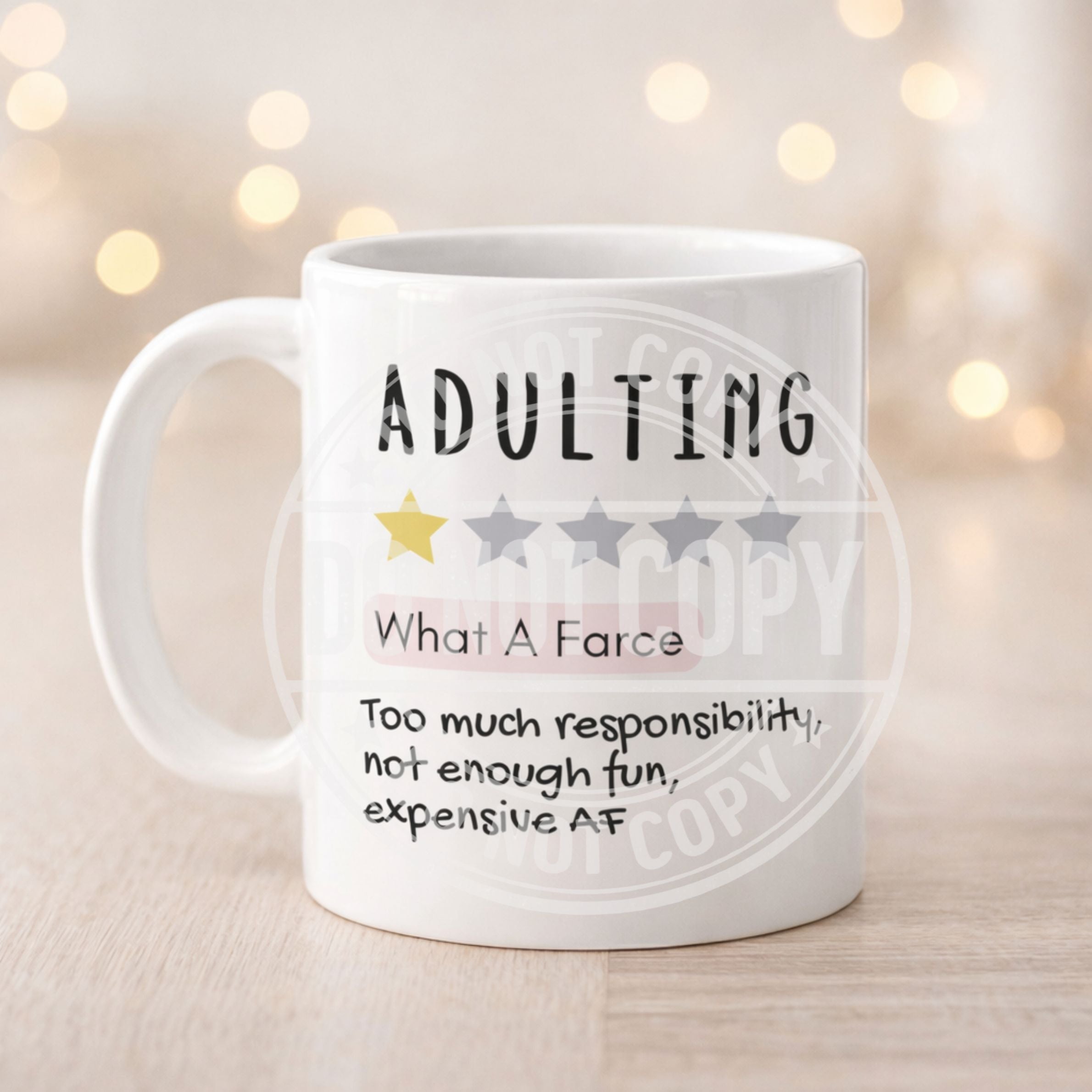 Funny Review Style Mugs | Adulting, Life, Pregnancy, Menopause Gift