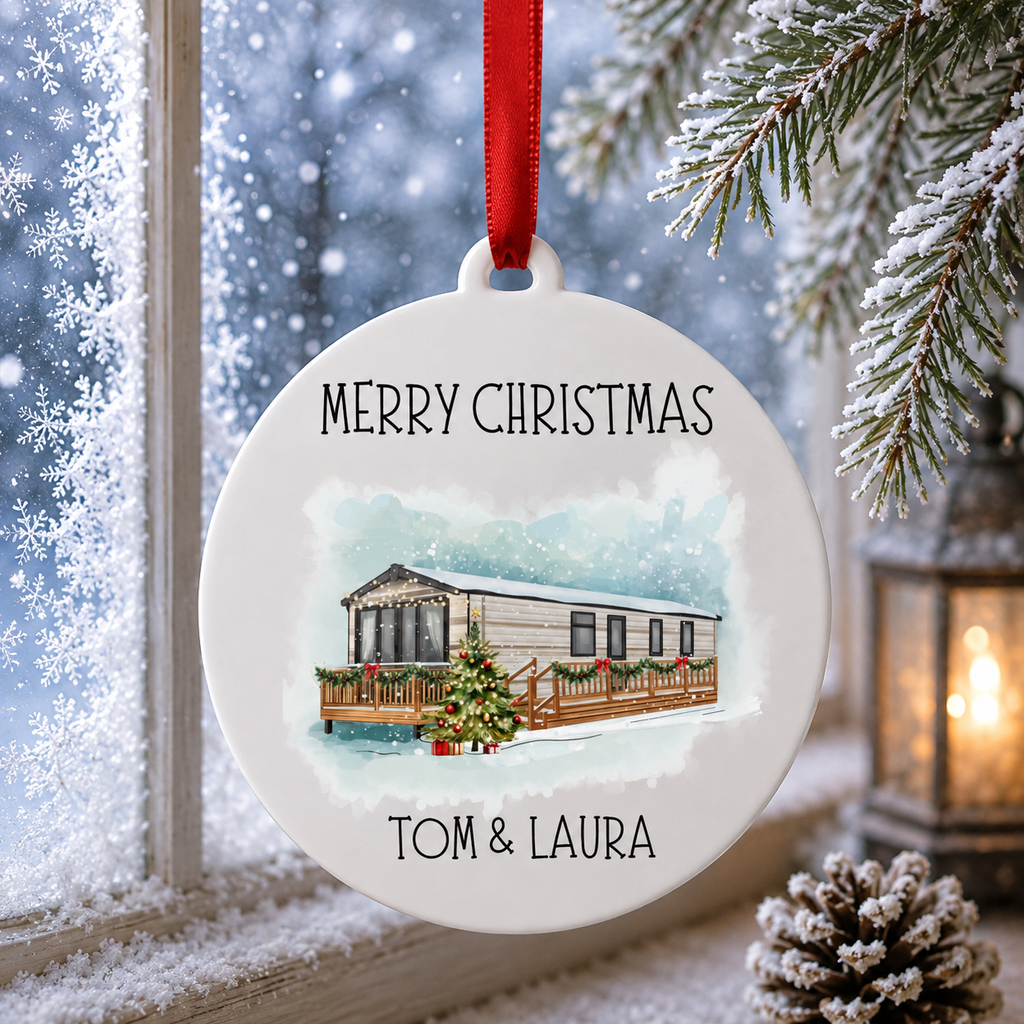Personalised Christmas Caravan Bauble