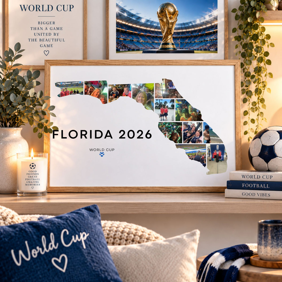 Personalised Scotland World Cup keepsake A3 print shaped like Florida