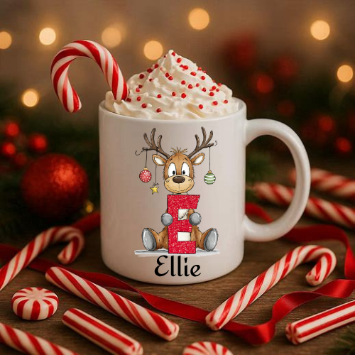 personalised-reindeer-alphabet-mug-with-name-ellie-christmas-mug.jpg (as filename), and for the actual alt attribute: "Personalised reindeer alphabet mug with the name Ellie printed in black, Christmas gift mug